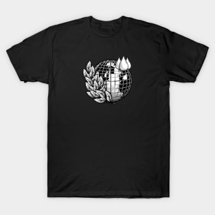 save earth icon, earth vintage hand drawing design T-Shirt